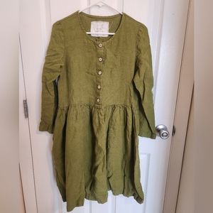 Not Perfect Linen long sleeve mama dress